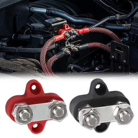 Junction Block Power Post Workhorse Insulated Terminal Stud for Battery Ring Terminals 5 Sixteenths Inch Red Black 2 Piece Kit