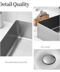 USZWBY Bathroom Vessel Sink Stainless Steel Countertop Sink Hotel Bathroom Vessel Sink Rectangular Countertop Sink Art Basin close-up of sink details