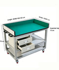 Heavy Hitter Anti Static Mobile Workbench Aluminum Utility Cart On Smooth Swivel Wheels Top Shelf Esd Pad Station dimensions and features.