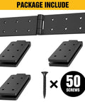 Heavy Duty Fence Gate Hinges 4 Pack 270 Degree Adjustable Barn Door Hinges With Screws For Backyard Wood Doors Garden Black Bifold Strap Folding Hardware