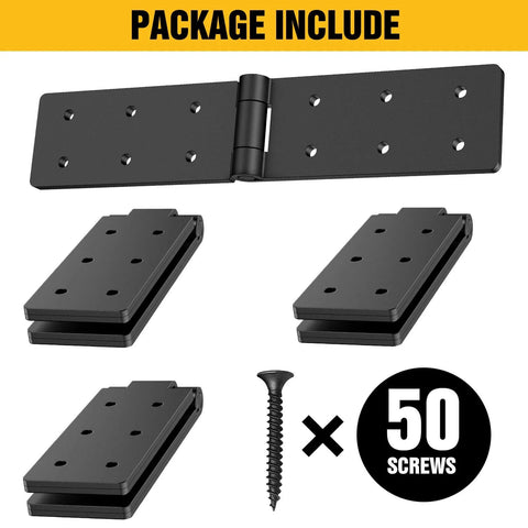 Heavy Duty Fence Gate Hinges 4 Pack 270 Degree Adjustable Barn Door Hinges With Screws For Backyard Wood Doors Garden Black Bifold Strap Folding Hardware