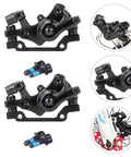 Two Sets Of Mechanical Mountain Bike Disc Brake Calipers Built To Perfection With Hardened Aluminum Alloy for stable braking grip.
