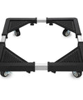 Adjustable Appliance Dolly Base With Four Locking Casters For Moving Washers Dryers Mini Fridges And Storage Units, shown from top angle.