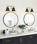 4 Light Black And Gold Vanity Light With Metal Shade Dope Modern Farmhouse Style Over Mirror 30 Inch Bathroom Vanity Lighting