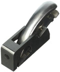 Top Tier Solid Workhorse 1 1/2 Inch Convertible Bullnose And Rabbet Hand Plane with adjustable mouth and durable black finish, side view.