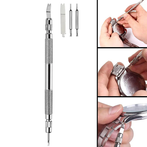 Watch Band Link Pin Remover And Repair Tool Kit, 24 In 1 Set With 6 Extra Tips, 20 Cotter Pins, used for adjusting watch bands