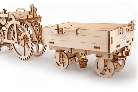 Tractor Trailer Mechanical 3D Puzzle Kit Build Your Own Dope Self Propelled Model For Puzzle Junkies And Craft Fans With Real Moving Gears And Timed Action Today. wooden tractor trailer puzzle with moving gears