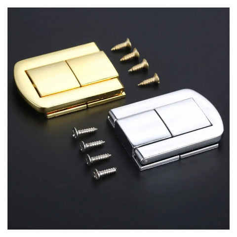 Heavy Duty Zinc Alloy Toggle Catch Lock Hasp Latch Set For Boxes Cabinets Drawers, Tough 4 Pack With Screws, Compact 43mm By 22mm Size