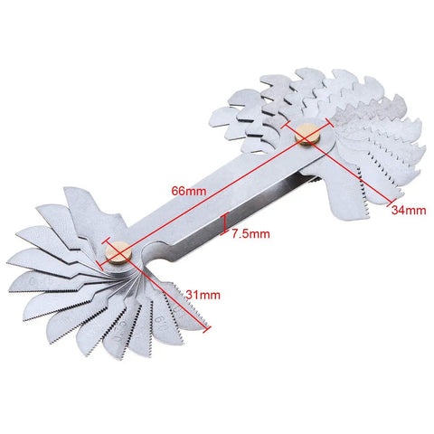 Metric Screw Pitch Gauge And 60 Degree Cutting Gauge Tool Stainless Steel Thread Gauge With Lock 0.25 To 6.0 mm Blade Range Super Handy For Quick And Accurate Thread Size Checks