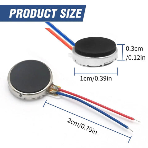 Beefy Mini 10mm By 2mm Flat Coin Button Type Vibration Motors DC 3V 12000 RPM Micro Vibe Motors For Smartphones Pagers Tablets