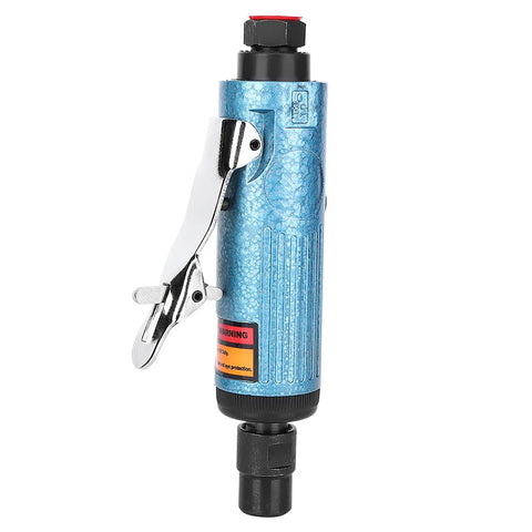 Rugged Lightweight Pneumatic Die Grinder Powering Through Heavy Duty Metal Cutting And Fast Automotive Fixups With Smooth High Speed Operation And Comfort Grip For Daily Shop Workloads, close-up view showing aluminum body and trigger.
