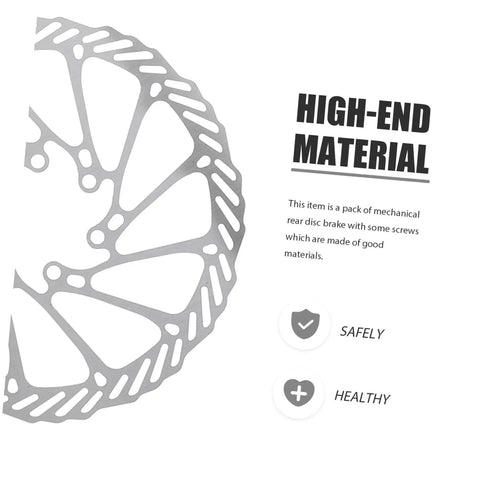 Genuine Hydraulic And Mechanical Disc Brake Kit For Mountain And Road Bikes With Front And Rear Setup Featuring Beast Mode Stopping Power And Thick Multi Foot Pads, close-up of mechanical rear disc brake.