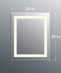 LED Bathroom Mirror With Anti Fog, Wall Mounted, 24x30 Inches, Horizontal Or Vertical Orientation, 5000K Daylight White Light
