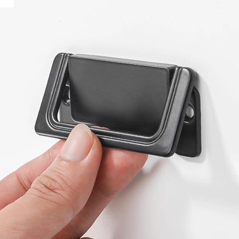 3 Inch Flush Pull Handle Set For Recessed Drawers And Cabinets Black Hidden Pulls With Screws 4 Piece Aluminum Alloy in use