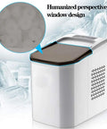 Hassle Free Portable Electric Countertop Ice Maker Drops Twenty Six Pounds Of Crisp Cubes Fast With Ultra Quiet Operation And Clear Sight Window design.