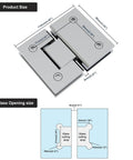 Heavy Lifting Shower Door Hinge With A Zero Friction 180 Degree Sweep Designed From Bulletproof 304 Steel with dimensions
