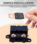 Hand holding a bolt-down design of a Premium 150 Amp MEGA Bolt Down Fuse For Trucks Cars And Boats 32V High Current Pure Copper Automotive Circuit Protector.