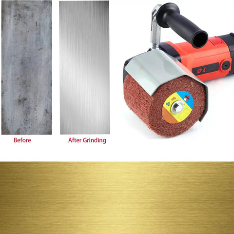 7 Pcs Abrasive Drawing Wheel Burnishing Wheel Finishing Drum For Metal Surface Conditioning Tool Drum with before and after results