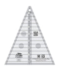 No Sweat Non Slip Acrylic Quilting Ruler For 45 Degree Kaleidoscope And Dresden Plate Projects, clear triangular ruler with etched guides.