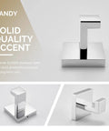 Dope Stainless Steel Towel Hook For Bathroom Wall Mount SUS 304 Polished Chrome, square base and curved hook design