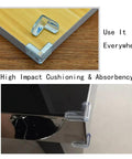 Heavy Duty Crystal Clear Corner Guards For Furniture Bed And Desk 12 Pack L Shaped Adhesive Bumpers Keep Kiddos Safe on wood and glass surfaces.