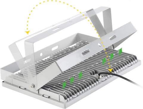 Low Profile 300W Led Flood Lights Tough As Nails Ip65 Waterproof Outdoor Security Fixture Smooth Heat Sink Design.