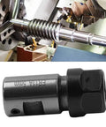 Heavy Duty ER Collet Chuck Motor Shaft Extension Rod With Balanced Steel Construction For Stable Deep Hole CNC Milling And Precise Tool Holder Fitment On Versatile Workpieces Using E Series Collets, shown in a machining setup.