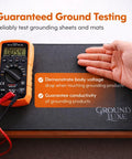 Auto Ranging Digital Multimeter For Grounding Tests On Sheets And Mats With No Guesswork Grounding Guide Carrying Case User Manual