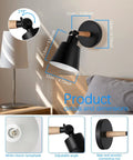 Black Wireless Led Wall Sconces Set Of Two With Remote Control Dimmer And Auto Timer Zero Drilling Hassle Straight Forward Battery Mount shown with dimensions.