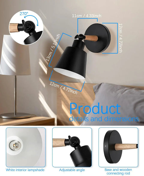 Black Wireless Led Wall Sconces Set Of Two With Remote Control Dimmer And Auto Timer Zero Drilling Hassle Straight Forward Battery Mount shown with dimensions.