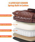 Cross-section of Big Tall Reclining Executive Office Chair With Footrest, showing premium PU leather and layered cushioning.