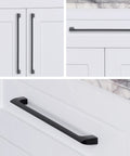 15 Pack Flat Black 10 Inch Hole Center Solid Metal Cabinet Handles For Kitchen And Bathroom Drawer Pulls Durable Stainless Steel Zinc Alloy