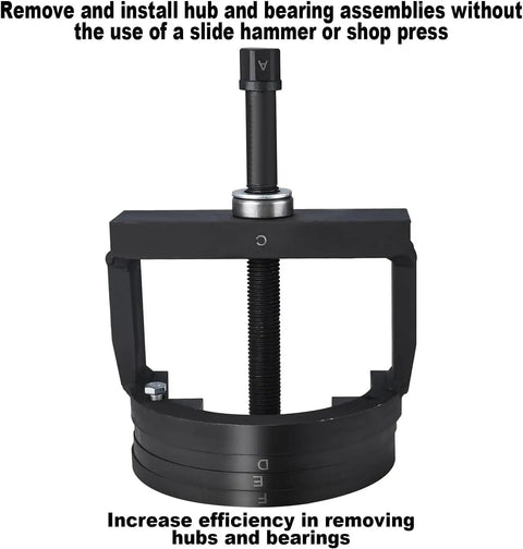 Master Wheel Bearing Removal Tool Set C-U size shown from front, featuring easy pull screw for quick hub and bearing replacement.