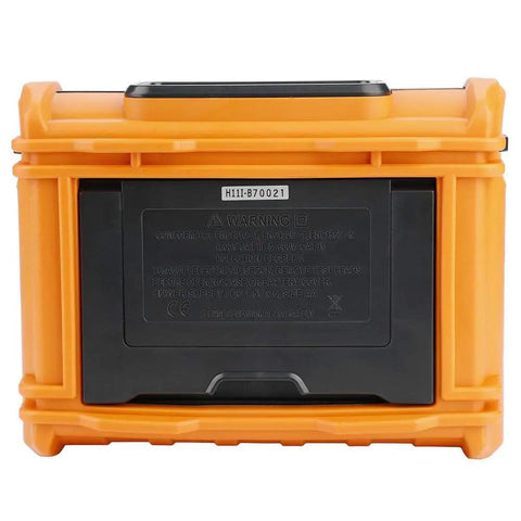 Rear view of Digital Ground Earth Tester Meter 0 To 4K Ohm Insulation Tester Multimeter with black panel and orange casing