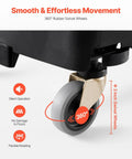 360-degree swivel caster on Heavy Duty Trash Can Dolly featuring slick wheels for smooth movement and easy maneuverability.