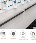 Slick Black Stainless Steel Railing Indoor And Outdoor Heavy Duty Wall Guardrail With Built Tough Foot Support For Stairs And Decks Corrosion Resistant Top Shelf Home Upgrade Kit mounted on staircase.