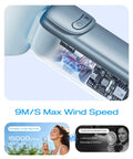 Close-up detail of Portable Handheld Turbo Fan With Ice Cooling And 199 Speed Infinite Adjustment Rechargeable Personal Fan For Travel