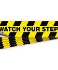 Watch Your Step Floor Decals 6 Pack 20x5 Inch Self Adhesive Vinyl Laminated No Slip Anti Slip Safety Stickers For Indoor Outdoor Use On Slippery Floors