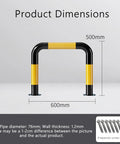 Heavy Duty Industrial Guard Rail With U Shaped Anti Collision Bar Floor Mounted Bolt In Installation Yellow With Black Stripe