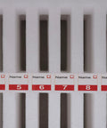 Close-up of slots in a Heavy Duty Cell Phone Locker For Classrooms 48 Slot Portable Storage Cabinet to organize devices securely.