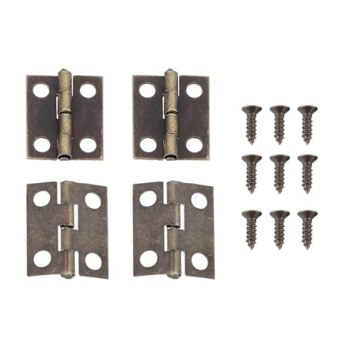 Gold Small Hinges Set With Screws For Crafting And Decorative Boxes Metal Hinges 50 Pieces Plus 200 Screws Durable Golden Yellow Finish