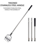 Rotary Cultivator Garden Tool With Adjustable Long Handle Hand Tiller, stainless steel, star-shaped head, detachable handle parts