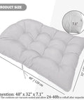 Thick Egg Chair Cushion Replacement For Outdoor Swing With Button Tufting Plush PP Cotton Fill Skin Friendly Cotton Fabric High Elasticity Padding Relieves Back Pain Perfect Patio Porch Furniture Cushion size diagram