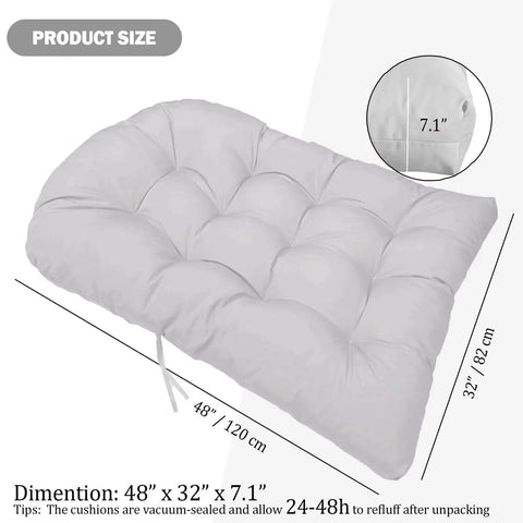 Thick Egg Chair Cushion Replacement For Outdoor Swing With Button Tufting Plush PP Cotton Fill Skin Friendly Cotton Fabric High Elasticity Padding Relieves Back Pain Perfect Patio Porch Furniture Cushion size diagram