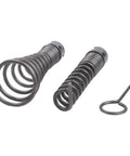Heavy Duty Six Piece Drain Auger Kit Mounts To Standard Electric Drill For Quick Bathroom Sink Clog Removal includes metal auger springs.