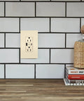15 Amp GFCI Outlet With USB Ports Type A And C Tamper Resistant Decorator Duplex Light Almond Finish installed in kitchen