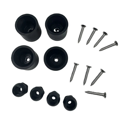 4 Piece Trailer Door Holder Kit With Low Profile Rubber Bumpers And Screws For RVs And Campers components set