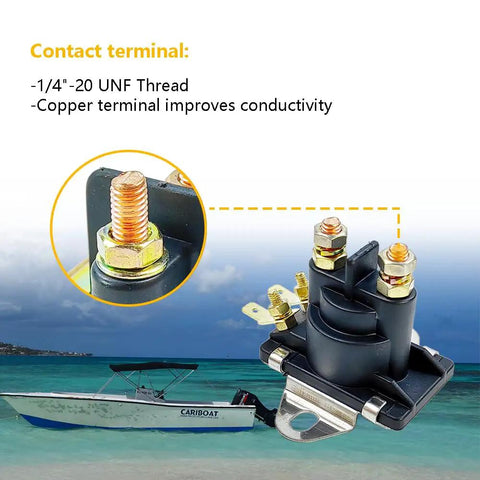 12V Marine Starter Solenoid Relay Plug And Play Power Tilt Trim For Tough Outboard And Stern Drive Jobs 80A 12V Flat Mount Isolated Base ABS