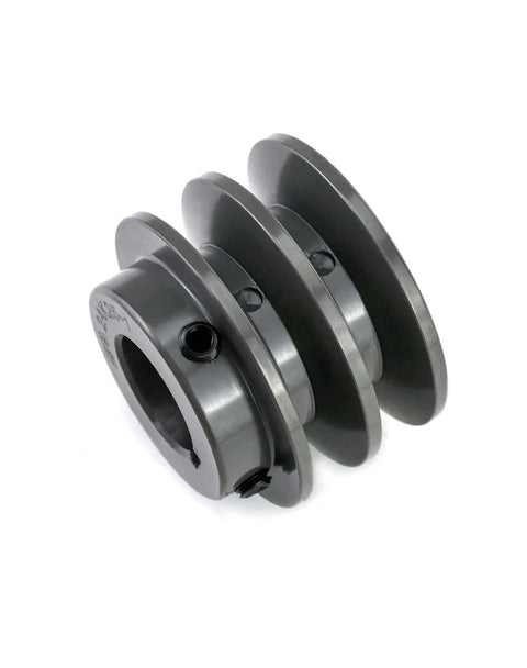 Double Groove Pulley 2.55 Inch Outer Diameter With 1 Inch Fixed Bore For A And AX 3L And 4L V Belts Cast Iron Construction Durable Belt Drive Pulley