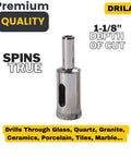 Five Eighth Inch Diamond Drill Bit For Glass Tile Ceramic Porcelain And Granite Countertops A Pro Grade Hole Saw